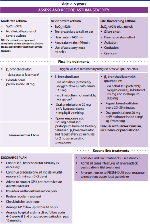 Acute Severe Asthma - 2-5yrs