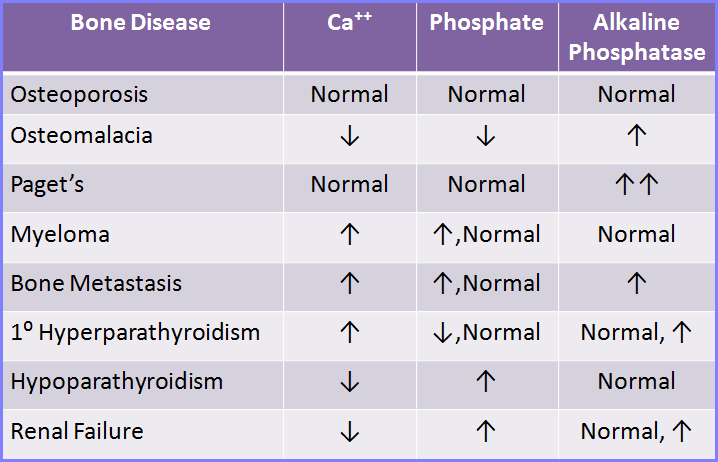 Bone Profile - Calcium, Phosphate and ALP [Differentials]